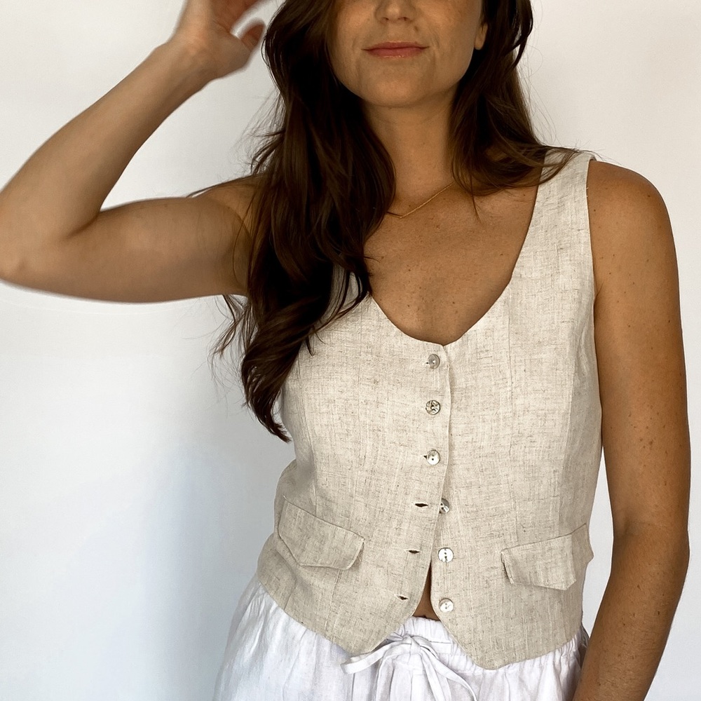 Coastal Linen Vest